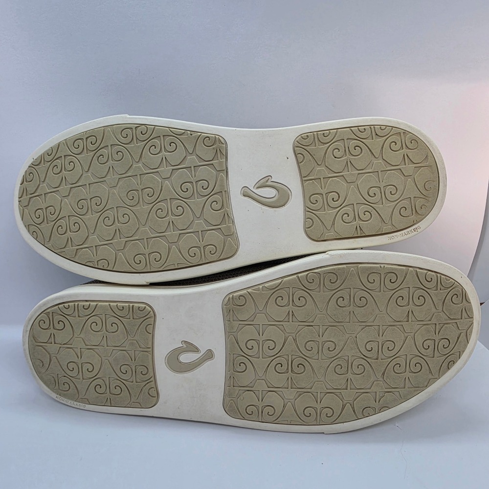 OluKai Pehuea Li Womens‎ 7.5 Tapa Gray Mesh Lace Up Drop-In Heel Sneakers - Picture 7 of 11